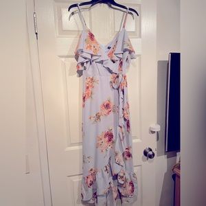 Agua - Blue Floral Wrap Dress - Brand New, Tags attached.